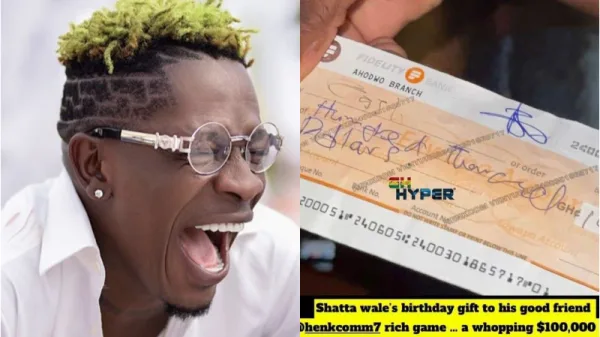 shatta wale signed fake cheque