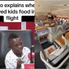 yaw dabo served kids food on flight plane