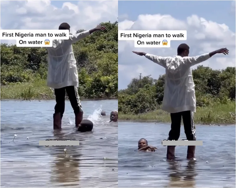 nigerian man walk on water