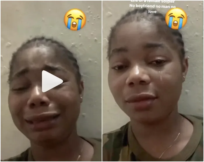 Female Soldier Cries