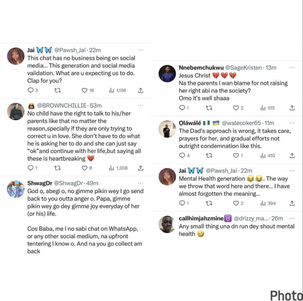 lady calls out father online criticism