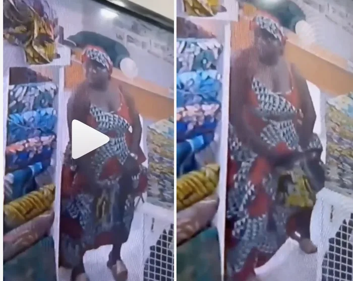 ghanaian women steal fabric shop