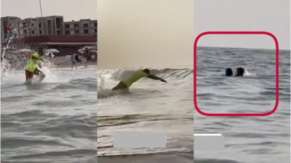 man Saves a Boy From Drowning At Labadi Beach