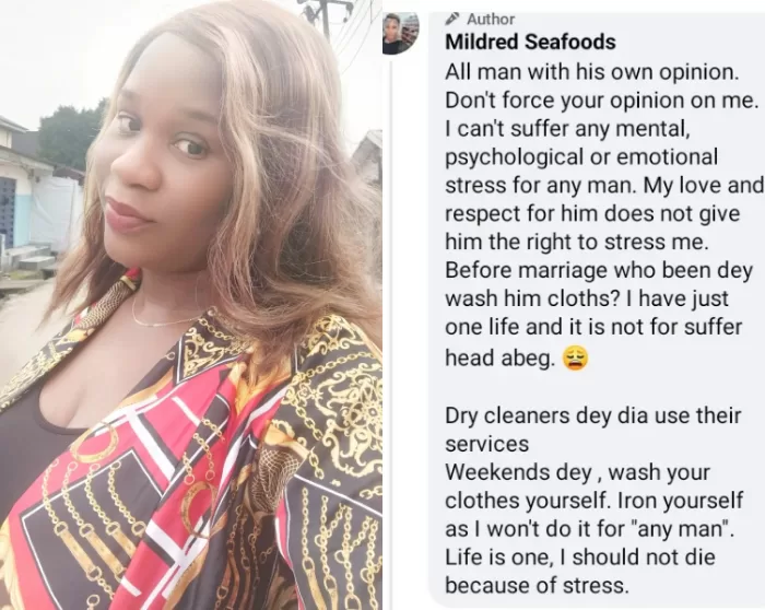 mildred not wash husband dirty clothes