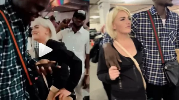 Man Receives Beautiful White Girlfriend airport