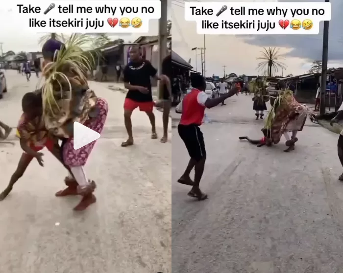 Nigerian Masquerade Smashes Kid Head To Parked Car