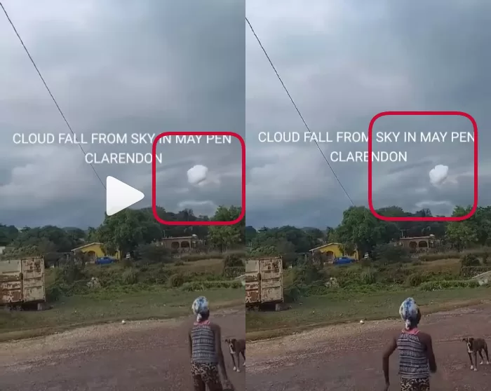cloud falls from sky
