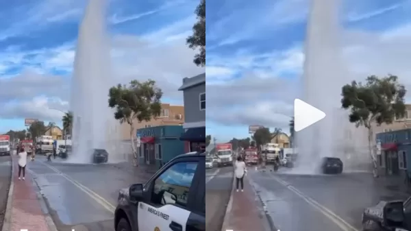 strange water falls from sky on parked car