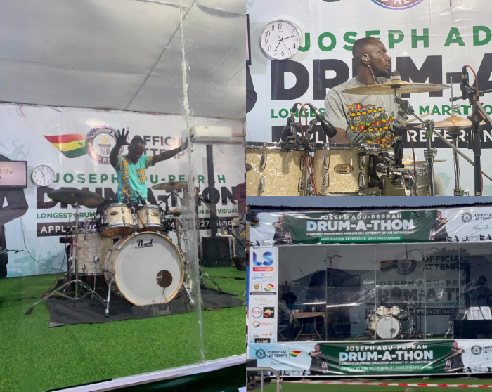 Ghanaian drummer Yaw Junior drumathon