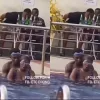 couple swimming lesson