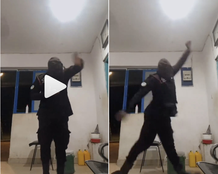 police officer dancing