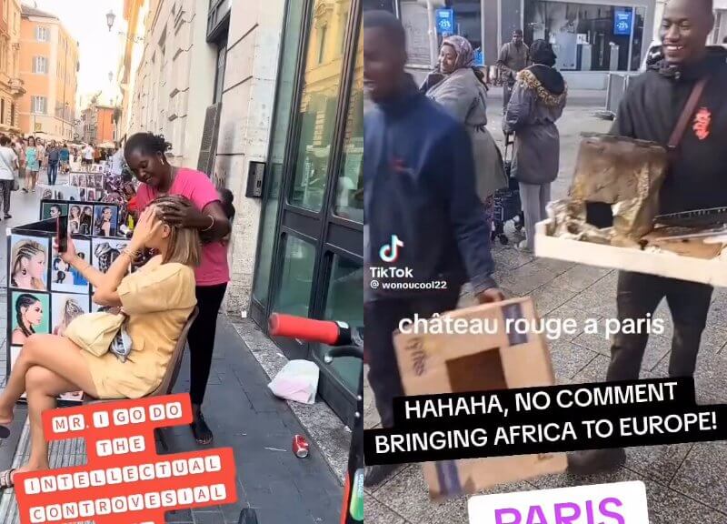 Paris street braiding khebab
