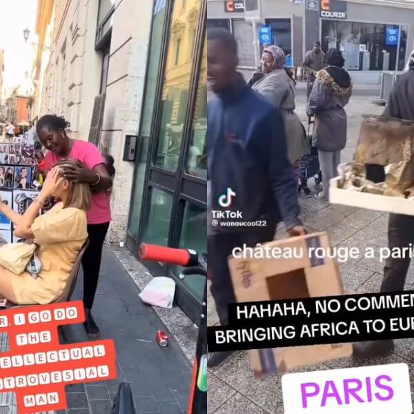 Paris street braiding khebab