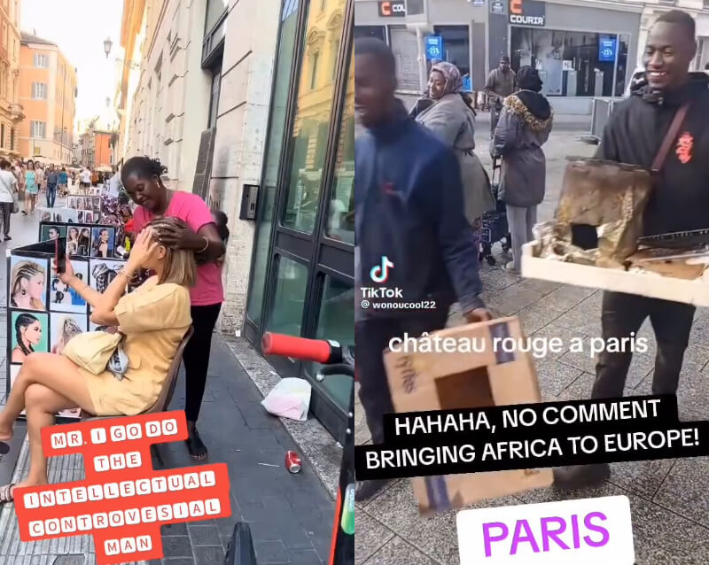Paris street braiding khebab